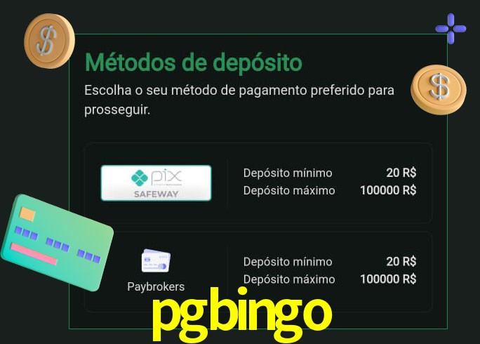 O cassino pgbingo oferece uma grande variedade de métodos de pagamento